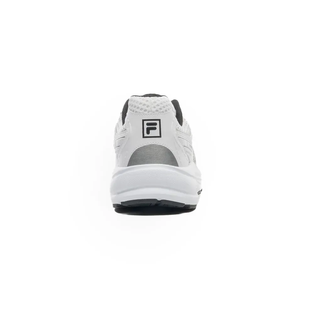 Tênis Fila Runner 2K masculino branco mostrando a parte de trás para seção why buy